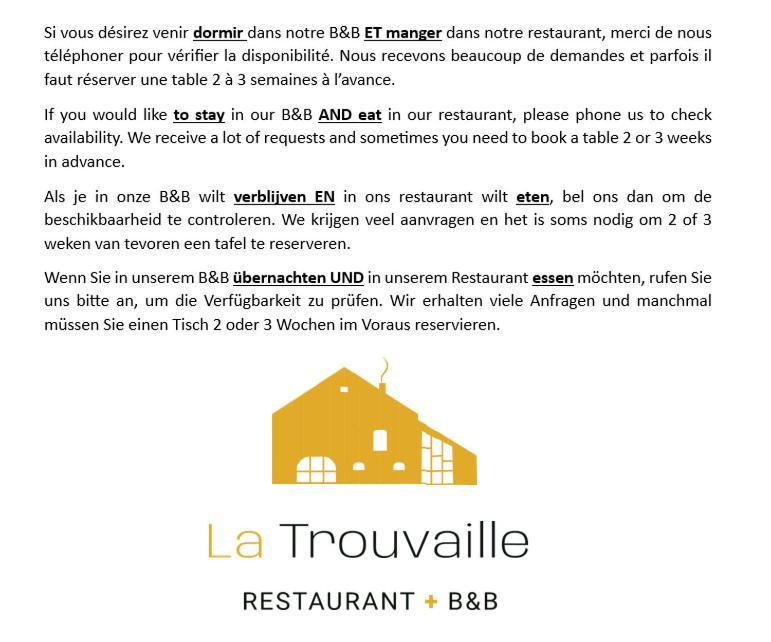 Bed and Breakfast La Trouvaille Weismes Exterior foto